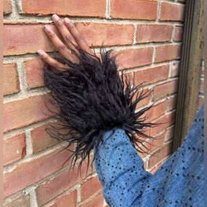 Faux fur arm cuffs